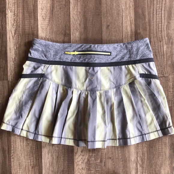 Lululemon Reflective Gray Citron Tennis Athletic Skirt Rare 6 - Picture 7 of 9